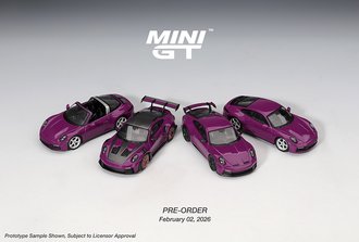 1:64 Porsche 911 (992.1) Rubystone Red - Special Edition (Set of 4)