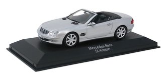 1:43 2002 Mercedes-Benz SL-Class Cabriolet Top Down (Brillant Silver Metallic)