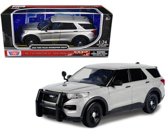 1:24 2022 Ford Police Interceptor Utility Builder Kit (Silver - Undecorated)