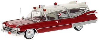 1:43 1959 Cadillac S&S Superior Landau Ambulance (Red/White)