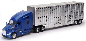 1:32 Kenworth T680 Cab w/Livestock Trailer (Blue) 1:32 Kenworth T680 Cab w/Livestock Trailer (Blue)