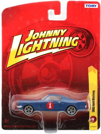 1:64 1965 Ford Mustang (Blue w/Red & White Stripes) 1:64 1965 Ford Mustang (Blue w/Red & White Stripes)