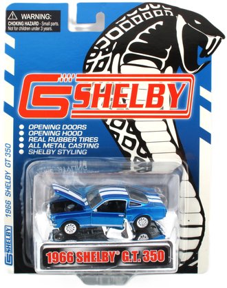 1:64 1966 Shelby G.T. 350 (Blue Metallic w/White Stripes) 1:64 1966 Shelby G.T. 350 (Blue Metallic w/White Stripes)