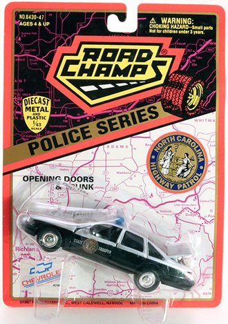 1:43 1997 Chevrolet Caprice "North Carolina Highway Patrol" (Open Wheel) *** Blister Card Wear ***