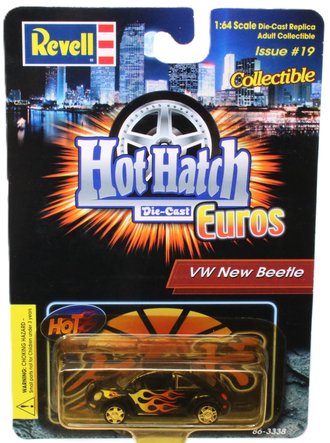 1:64 Hot Hatch Euros - Volkswagen New Beetle (Black w/Flames)