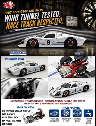 1:18 1967 Ford GT40 MKIV J9 #9 1:18 1967 Ford GT40 MKIV J9 #9