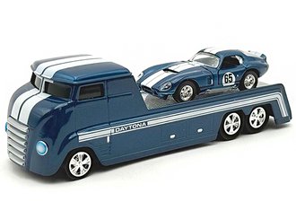 1:64 Shelby Daytona Hauler w/#65 Daytona Coupe (Blue w/White Stripes)