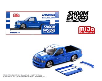 1:64 2003 Dodge Ram SRT-10 Pickup (Electric Blue Pearl/White Stripes)