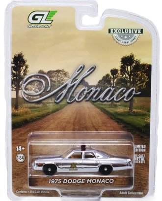 Super Chase 1:64 1975 Dodge Monaco "Hazzard County Sheriff" ***Silver Chrome***