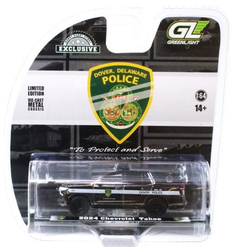 Super Chase 1:64 2024 Chevrolet Tahoe - Dover Police - 100th Anniversary ***Graphite Chrome*** Super Chase 1:64 2024 Chevrolet Tahoe - Dover Police - 100th Anniversary ***Graphite Chrome***
