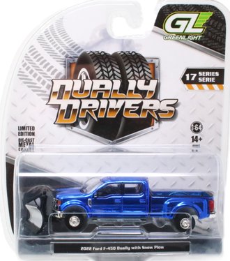 Super Chase 1:64 2022 Ford F-450 Dually w/Snow Plow ***Blue Chrome*** Super Chase 1:64 2022 Ford F-450 Dually w/Snow Plow ***Blue Chrome***
