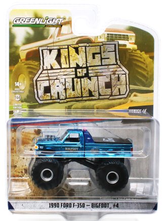 Super Chase 1:64 Bigfoot #4 - 1990 Ford F-350 ***Blue Chrome*** Super Chase 1:64 Bigfoot #4 - 1990 Ford F-350 ***Blue Chrome***