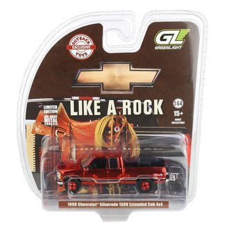 Super Chase 1:64 1998 Chevy Silverado 1500 Extended Cab Pickup Truck ***Red Chrome***