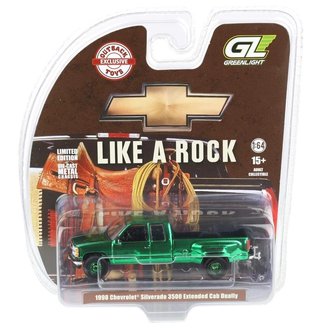 Super Chase 1:64 1998 Chevy Silverado 3500 Extended Cab Dually Pickup Truck ***Green Chrome*** Super Chase 1:64 1998 Chevy Silverado 3500 Extended Cab Dually Pickup Truck ***Green Chrome***