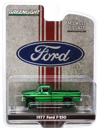 Super Chase 1:64 1977 Ford F-250 Pickup Truck ***Green Chrome***