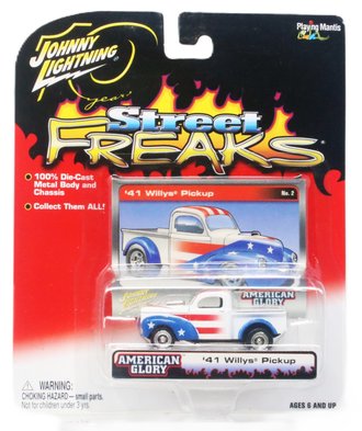 1:64 Street Freaks - 1941 Willys Pickup (Red/White/Blue)