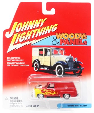 1:64 Woodys & Panels - 1955 Ford Panel Delivery (Red w/Flames)