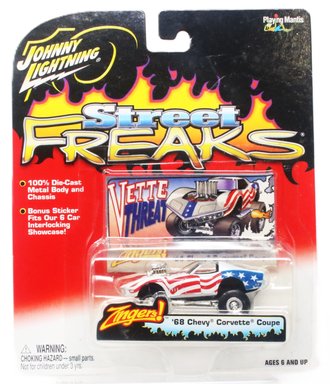 1:64 Street Freaks - 1968 Chevy Corvette Coupe (Red/White/Blue)