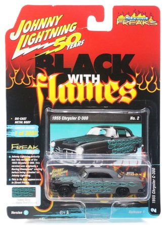 1:64 Street Freaks - 1955 Chrysler C-300 (Gray w/Flames) *** Card Crease ***