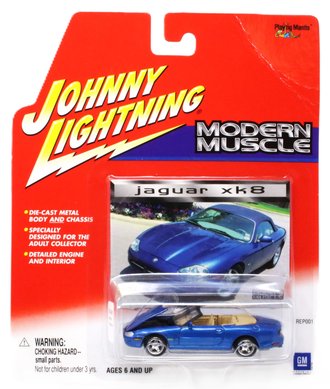 1:64 Modern Muscle - 2001 Jaguar XK8 Convertible (Blue) ***Card Creased***