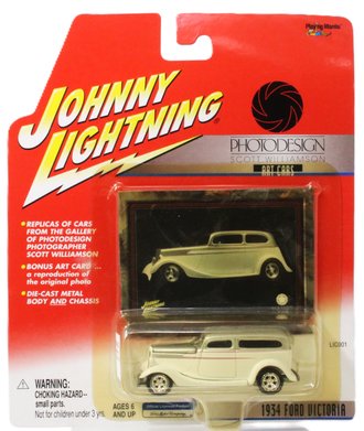 1:64 Photo Design Art Cars - 1934 Ford Victoria (White/Silver) ***Blister Card Curled***