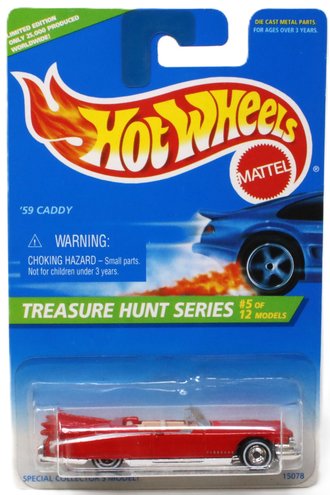 Treasure Hunt 1:64 '59 Caddy (Red) w/Real Rider Tires Treasure Hunt 1:64 '59 Caddy (Red) w/Real Rider Tires