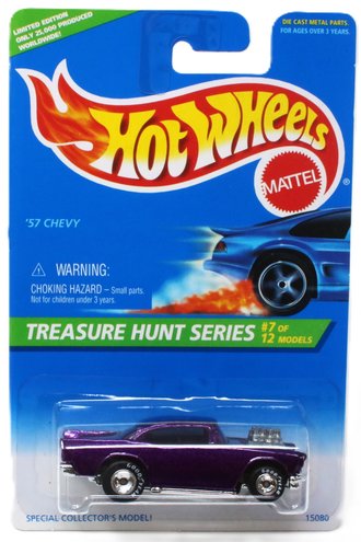 Treasure Hunt 1:64 '57 Chevy (Purple) w/Real Rider Tires Treasure Hunt 1:64 '57 Chevy (Purple) w/Real Rider Tires