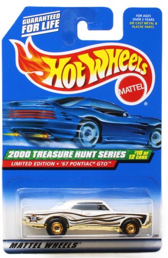 Treasure Hunt 1:64 '67 Pontiac GTO (White/Black) w/Real Rider Tires Treasure Hunt 1:64 '67 Pontiac GTO (White/Black) w/Real Rider Tires