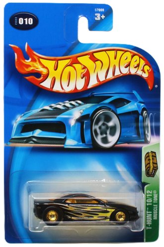 Treasure Hunt 1:64 Muscle Tone (Black w/Yellow Flames) w/Real Rider Tires Treasure Hunt 1:64 Muscle Tone (Black w/Yellow Flames) w/Real Rider Tires