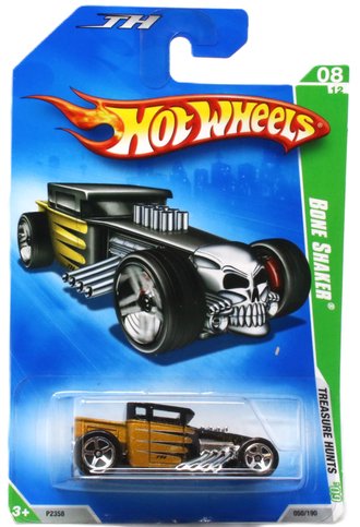 Treasure Hunt 1:64 Bone Shaker (Black/Gold) ***Bad Blister Card***