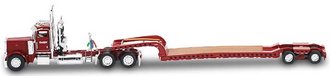Peterbilt 388 Day Cab w/Rackley Lowboy "Rackley Trailers" (Red)