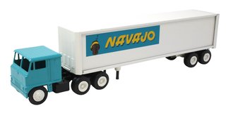 White 7000 COE Day Cab Double-Axle w/Van Trailer "Navajo" White 7000 COE Day Cab Double-Axle w/Van Trailer "Navajo"