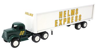 White 9000 Day Cab Double-Axle w/Van Trailer "Helms Express" White 9000 Day Cab Double-Axle w/Van Trailer "Helms Express"