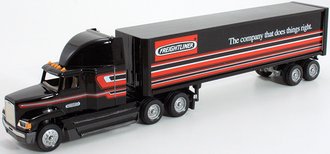 Freightliner FLD 120 High-Roof Sleeper w/Van Trailer "Freightliner - Does things right."