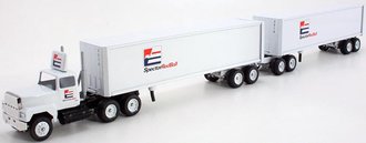 Ford 9000 Day Cab w/Double Van Trailers (2) "Spector RedBall"