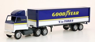 Mack Ultra-Liner COE Sleeper w/Van Trailer(Tool Boxes) "Goodyear" (Blue/White)