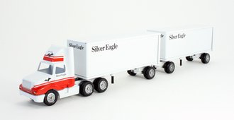 International 8300 Day Cab w/Double Pup Trailers (2) "Silver Eagle" International 8300 Day Cab w/Double Pup Trailers (2) "Silver Eagle"
