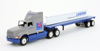 Ford AeroMax Sleeper w/Flatbed Trailer & I-Beam Load "Landstar"