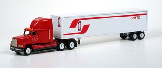 Freightliner FLD 120 High-Roof Sleeper w/Van Trailer "Crete Cartage"