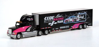 Freightliner FLD 120 High-Roof Sleeper w/Racing Trailer "Roush Racing - Exide Batteries"