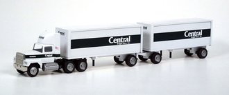 Ford 9000 Day Cab w/Double Pup Trailers (2) "Central Freight Lines"