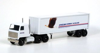 Mack Ultra-Liner COE Sleeper w/Van Trailer "USPS - Express Mail Overnight"