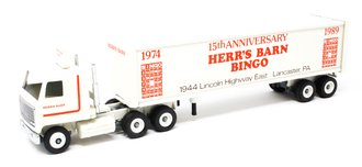 Mack Ultra-Liner COE Sleeper w/Van Trailer "Herr's Barn Bingo - 15th Anniversary"