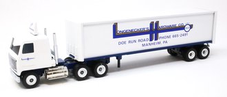 Mack Ultra-Liner COE Sleeper w/Van Trailer "Longenecker's Hardware - Since 1937"