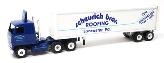 Mack Ultra-Liner COE Sleeper w/Van Trailer "Scheurich Bros. Roofing - 20th Anniversary"