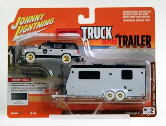 White Lightning 1:64 1997 Chevy Tahoe w/Camper Trailer "Police SWAT" White Lightning 1:64 1997 Chevy Tahoe w/Camper Trailer "Police SWAT"