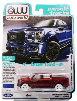 Chase 1:64 2020 Ford F-150 Truck (Velocity Blue) ***Bad Blister Card***