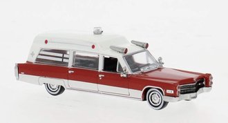 1:87 1966 Cadillac Miller Meteor Ambulance (White/Red) ***Bad Box*** 1:87 1966 Cadillac Miller Meteor Ambulance (White/Red) ***Bad Box***