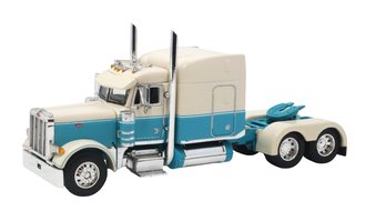 1:64 Peterbilt 379 Sleeper Tractor (Beige/Light Blue)