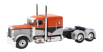 1:64 Peterbilt 379 Sleeper Tractor (Orange/Silver/Chrome)